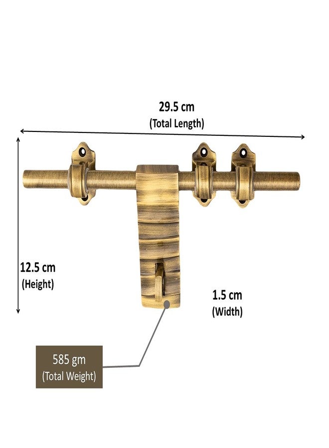 Atom Set of 2 Jhonny Aluminium Aldrop | 12 Inch Fancy Aldrop for Door Fittings Kit, Door Accessories | Brass Antique Finish - Image 4